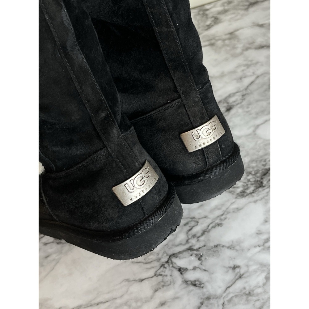 Ugg‎ Upside Black Sheepskin Shearling Fur Lined Boots Lace-Up Side Women's 8 - Picture 4 of 12